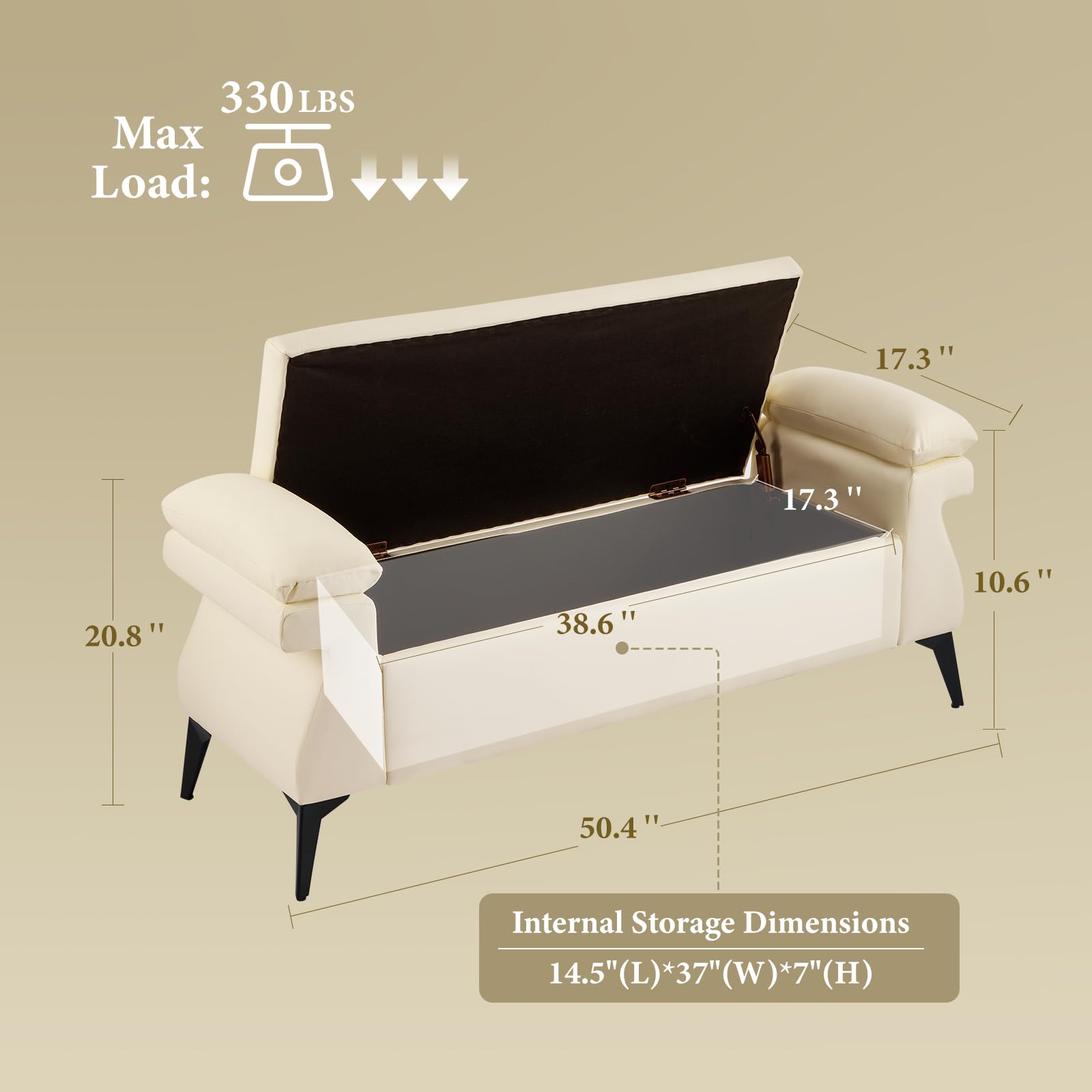 51”Leather Bench with Storage, - đánh giá và giá Bedroom Furniture