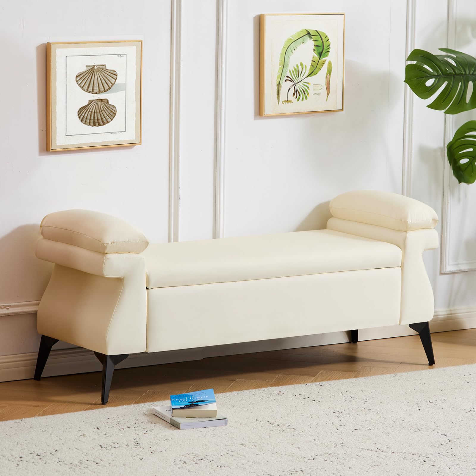51”Leather Bench with Storage, - đánh giá và giá Bedroom Furniture