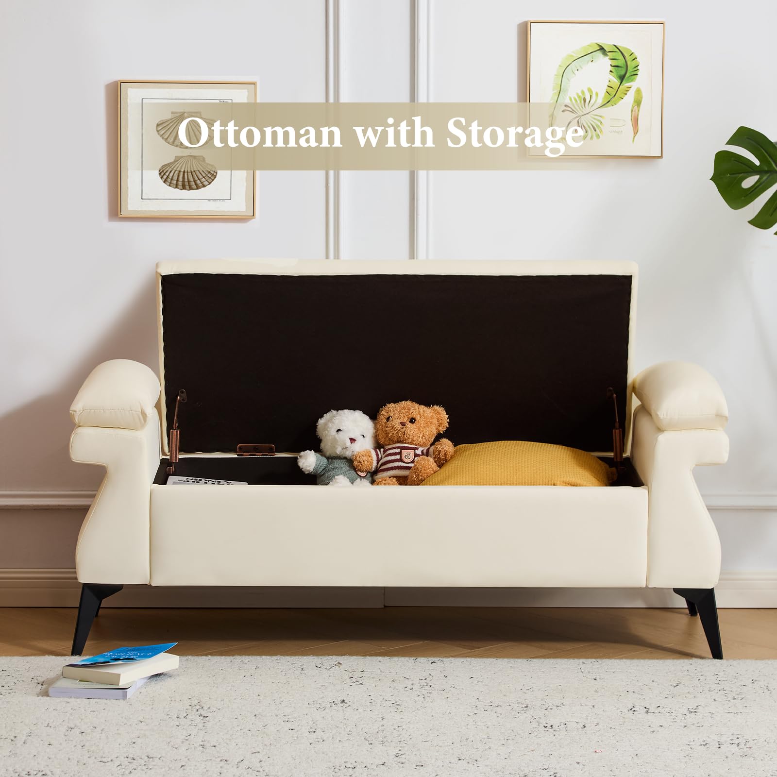 51”Leather Bench with Storage, - đánh giá và giá Bedroom Furniture