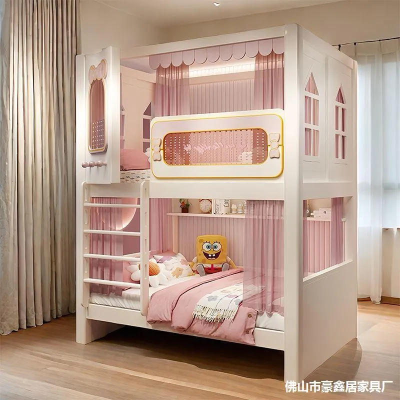 Solid  High and Low Two Layer  - đánh giá và giá Bunk Bed With Stairs And Slide