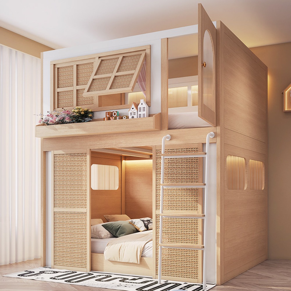 Bunk Bed with Separate Privacy - đánh giá và giá Bunk Bed With Stairs And Slide