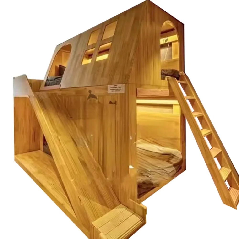 American Solid Wood Kids Tree  - đánh giá và giá Bunk Bed With Stairs And Slide