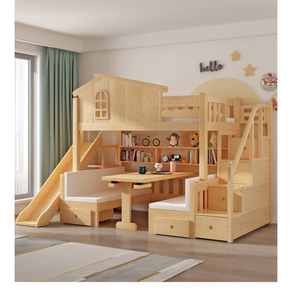 Bunk Bed with Desk Multifuncti - đánh giá và giá Bunk Bed With Stairs And Slide